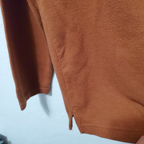 Joe Joseph Abboud Orange Partial Zip Mock Neck Sweater L - Picture 3 of 7